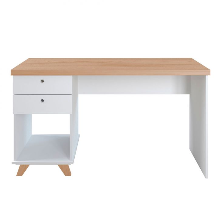 Conjunto de Escrivaninha e Gaveteiro 4 GV Sky Day Olmo e Branco
