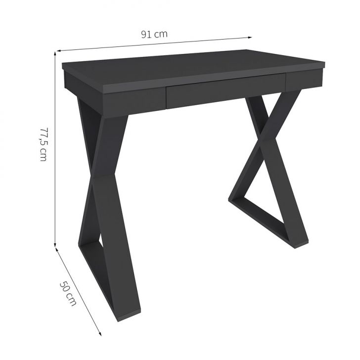 Conjunto de Escrivaninha, Gaveteiro e Estante 5 GV Veneza II Bit Star Preto