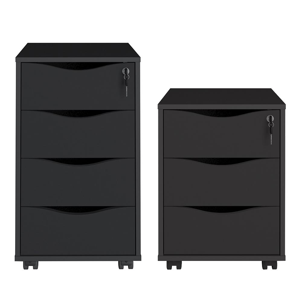 Conjunto de Gaveteiros Hamm Preto