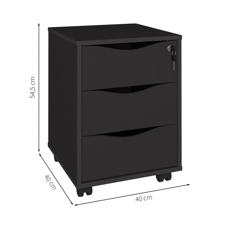 Conjunto de Mesa Gamer e Gaveteiro 3 GV Two Face Preto