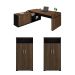 Conjunto de Mesa com 2 Armários de Escritório Executivo 5 PT Marrom e Preto