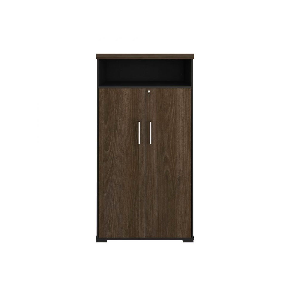 Conjunto de Mesa com 2 Armários de Escritório e Gaveteiro Executivo 5 PT 6 GV Marrom e Preto
