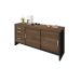 Conjunto de Mesa com 2 Armários de Escritório e Gaveteiro Executivo 5 PT 6 GV Marrom e Preto