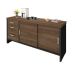 Conjunto de Mesa com Armário de Escritório Executiva 2 PT 3 GV Marrom e Preto
