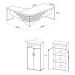 Conjunto de Mesa com Armário de Escritório Executiva 2 PT Marrom e Preto