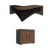 Conjunto de Mesa com Armário de Escritório Executivo 2 PT Charuto e Preto