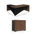 Conjunto de Mesa com Armário de Escritório Executivo 2 PT Charuto e Preto