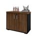 Conjunto de Mesa com Armário de Escritório Executivo 2 PT Charuto e Preto