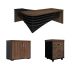 Conjunto de Mesa com Armário de Escritório e Gaveteiro Executivo 2 PT 3 GV Charuto e Preto