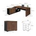 Conjunto de Mesa com Armário de Escritório e Gaveteiro Executivo 3 PT 3 GV Marrom e Preto