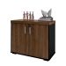Conjunto de Mesa com Armário de Escritório e Gaveteiro Executivo 3 PT 3 GV Marrom e Preto