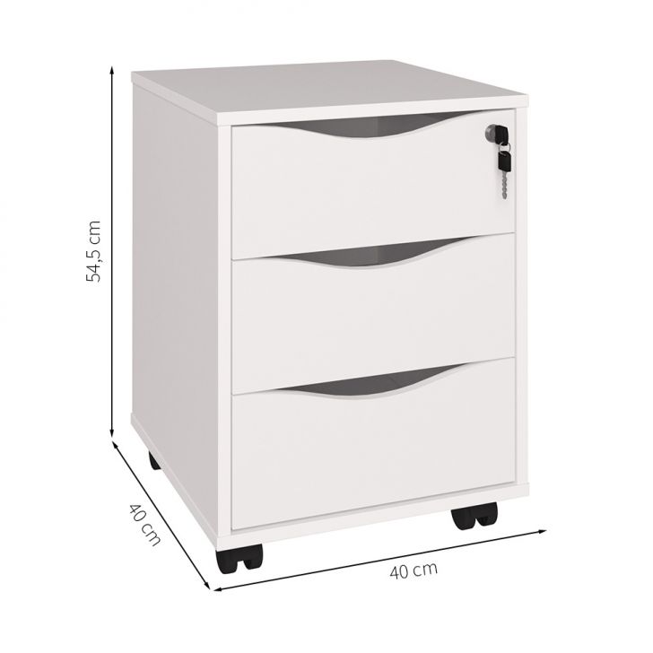 Conjunto de Mesa com Armário de Escritório, Estante e Gaveteiro 6 PT 3 GV Nero Cool Wally Face Branco