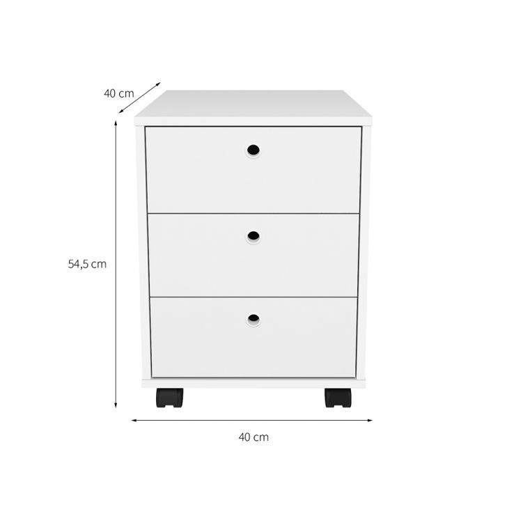 Conjunto de Mesa com Armário de Escritório, Estante e Gaveteiro 6 PT 3 GV Nero Cool Wally New Branco