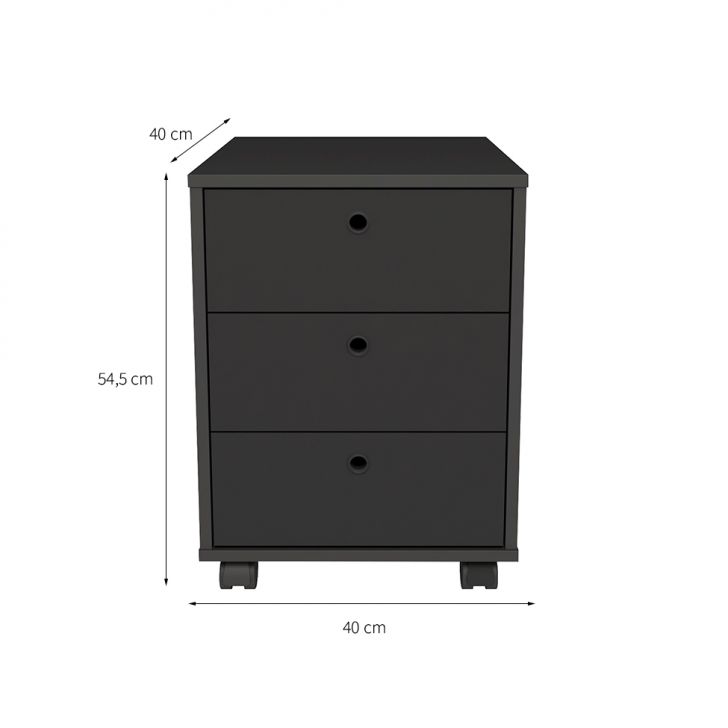 Conjunto de Mesa com Armário de Escritório, Estante e Gaveteiro 6 PT 3 GV Nero Cool Wally New Preto e Ipê