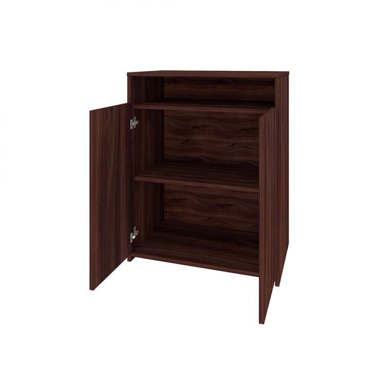 Conjunto de Mesa com Armário de Escritório, Estante e Gaveteiro 6 PT 3 GV Nero Cool Wally New Preto e Ipê