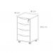 Conjunto de Mesa com Armário de Escritório, Estante e Gaveteiro 6 PT 4 GV Nero Cool Wally Bit Branco