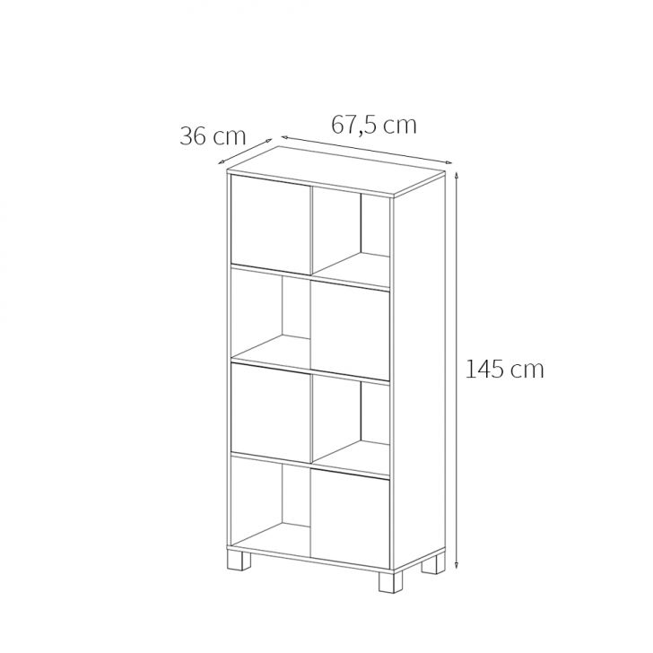 Conjunto de Mesa com Armário de Escritório, Estante e Gaveteiro 6 PT 4 GV Nero Cool Wally Bit Branco