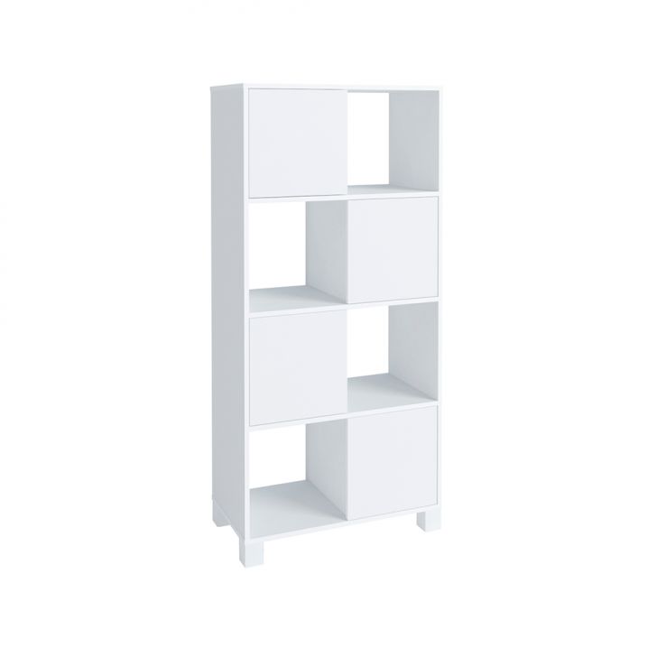 Conjunto de Mesa com Armário de Escritório, Estante e Gaveteiro 6 PT 4 GV Nero Cool Wally Bit Branco