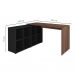 Conjunto de Mesa com Estante de Escritório Nero Star Ipê e Preto