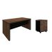 Conjunto de Mesa com Gaveteiro de Escritório Executiva 3 GV Marrom e Preto