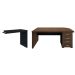 Conjunto de Mesa de Escritório com Mesa de Apoio Executiva 4 GV Marrom e Preto