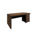 Conjunto de Mesa de Escritório com Mesa de Apoio Executiva 4 GV Marrom e Preto
