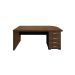 Conjunto de Mesa de Escritório com Mesa de Apoio Executiva 4 GV Marrom e Preto