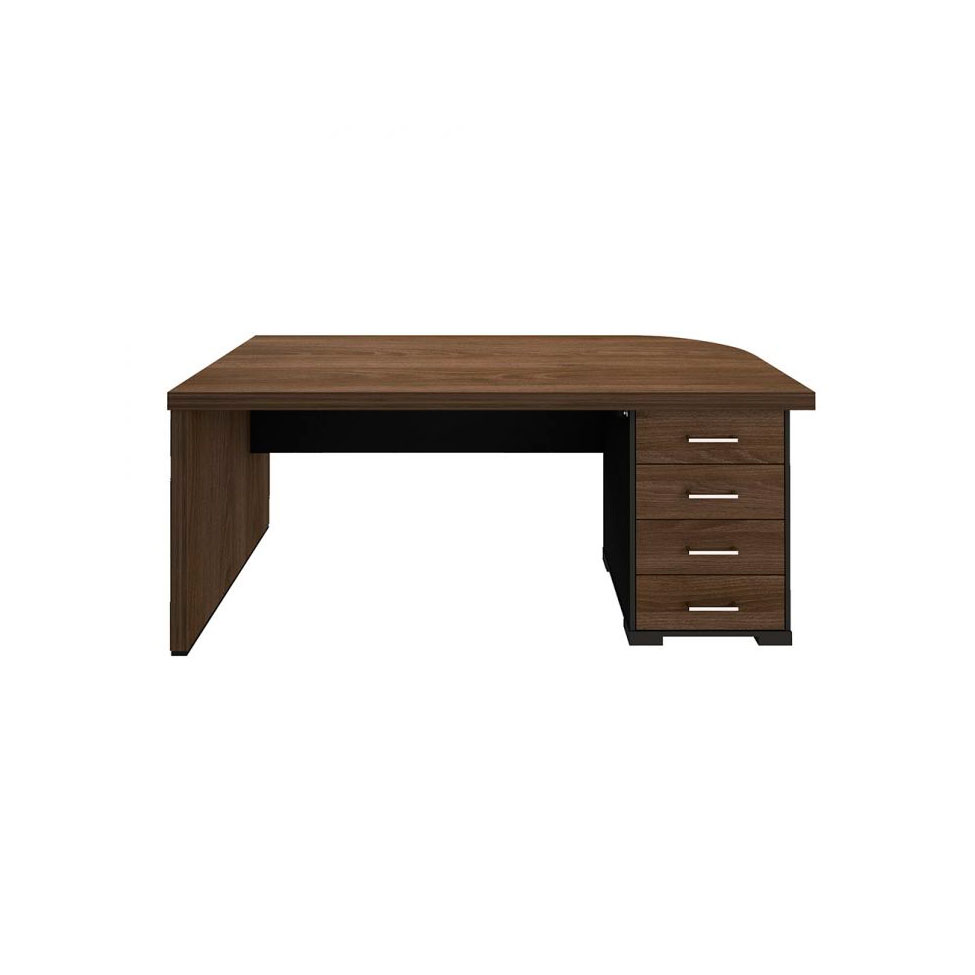 Conjunto de Mesa de Escritório com Mesa de Apoio Executiva 4 GV Marrom e Preto