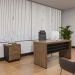 Conjunto de Mesa de Escritório e Gaveteiro Executiva 3 GV Marrom e Preto