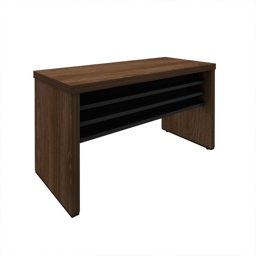 Conjunto de Mesa de Escritório e Gaveteiro Executiva 3 GV Marrom e Preto