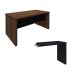 Conjunto de Mesa de Escritório e Mesa de Apoio Executiva Marrom e Preto