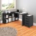 Conjunto de Mesa de Escritório em L e Gaveteiro 4 GV Nero Bit Preto