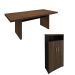 Conjunto de Mesa e Armário de Escritório Executiva 2 PT Marrom e Preto