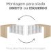 Escrivaninha de Canto Escritório em L Nero MDP 8 Nichos Carvalho/Branco