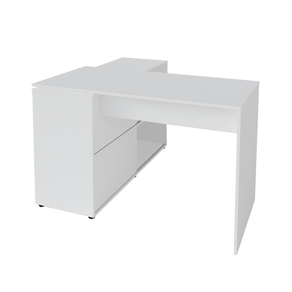 Escrivaninha em L 4 Nichos Flórida Branco
