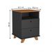 Gaveiteiro com Pés de MDF e 2 Gavetas Tuvalu Marrom Preto