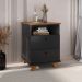 Gaveiteiro com Pés de MDF e 2 Gavetas Tuvalu Marrom Preto