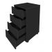 Gaveteiro 4 Gavetas Pés Rodízios Mobile Bit Preto - Artany