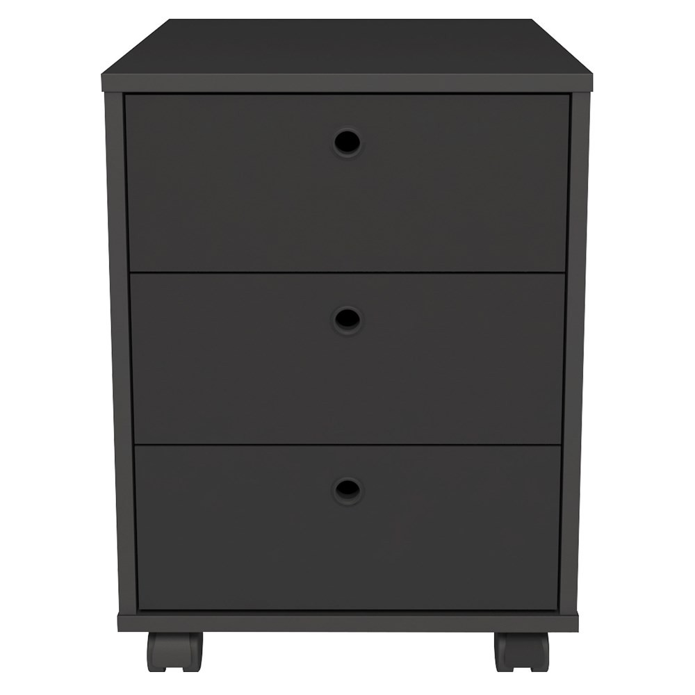 Gaveteiro Volante 3 Gavetas New Preto - Artany