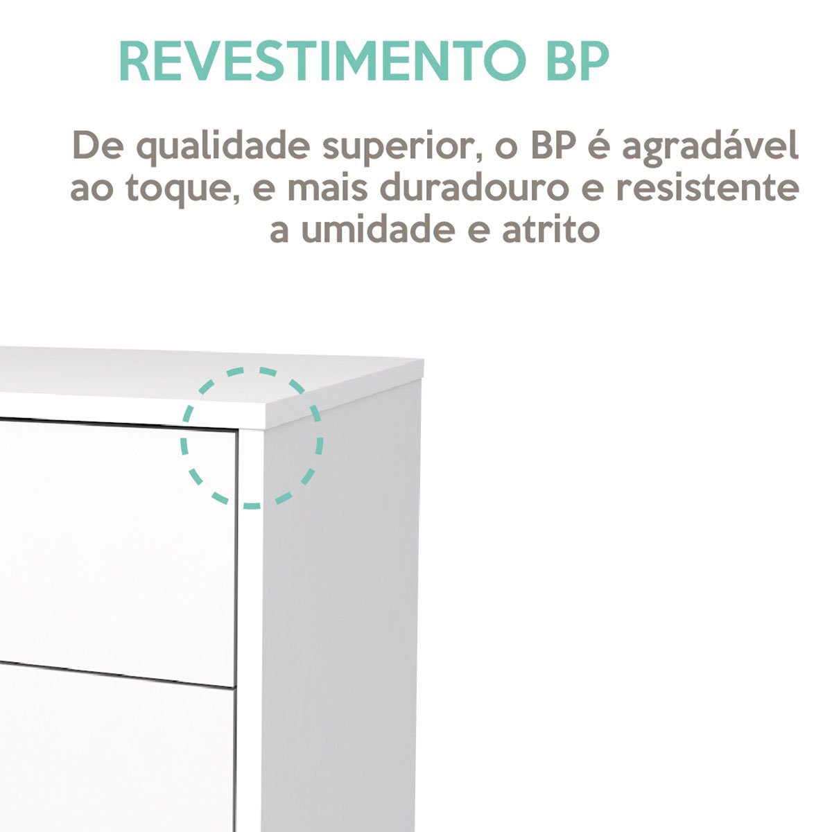 Gaveteiro para Escritório 3 Gavetas com Rodízios Neo Branco