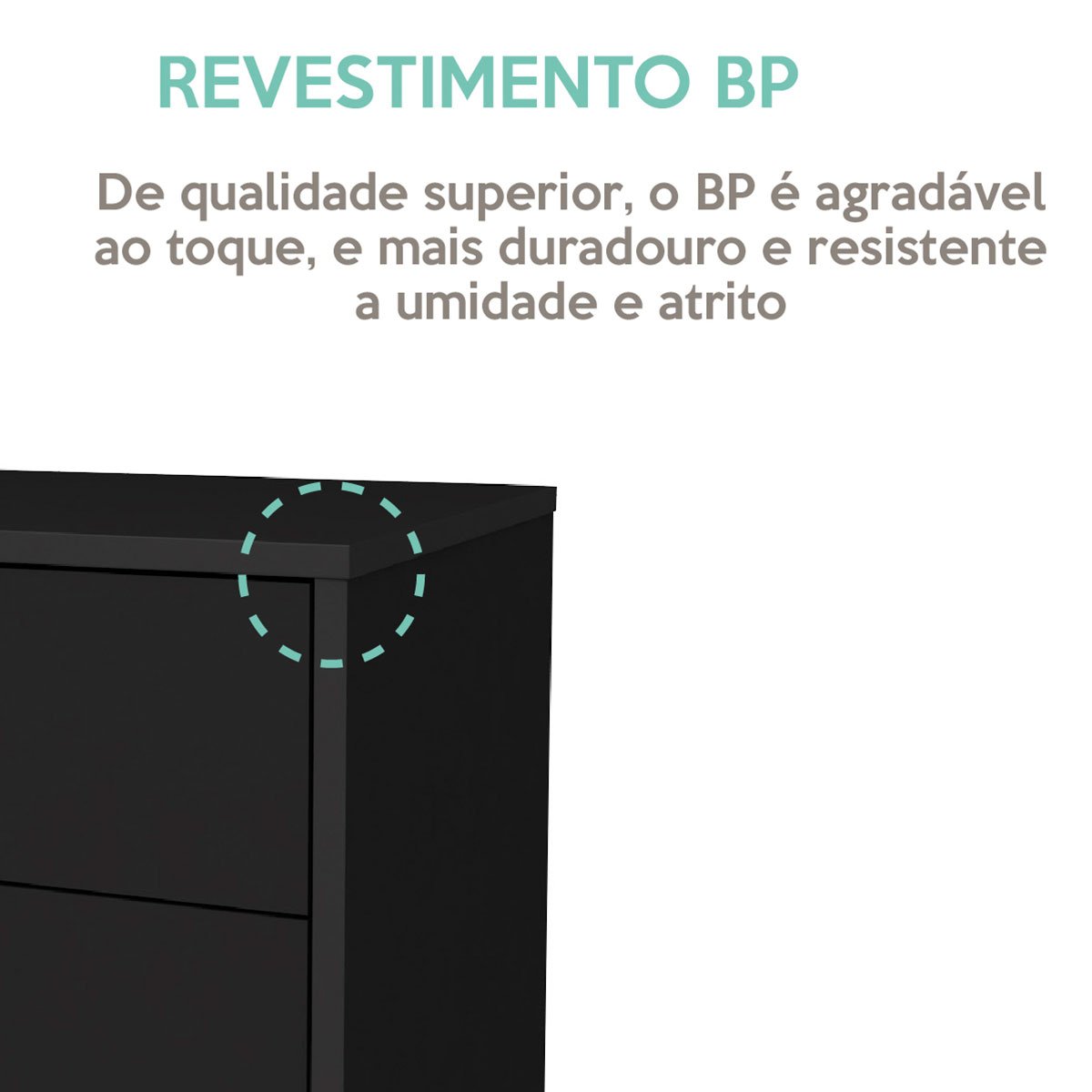 Gaveteiro para Escritório 3 Gavetas com Rodízios Neo Preto
