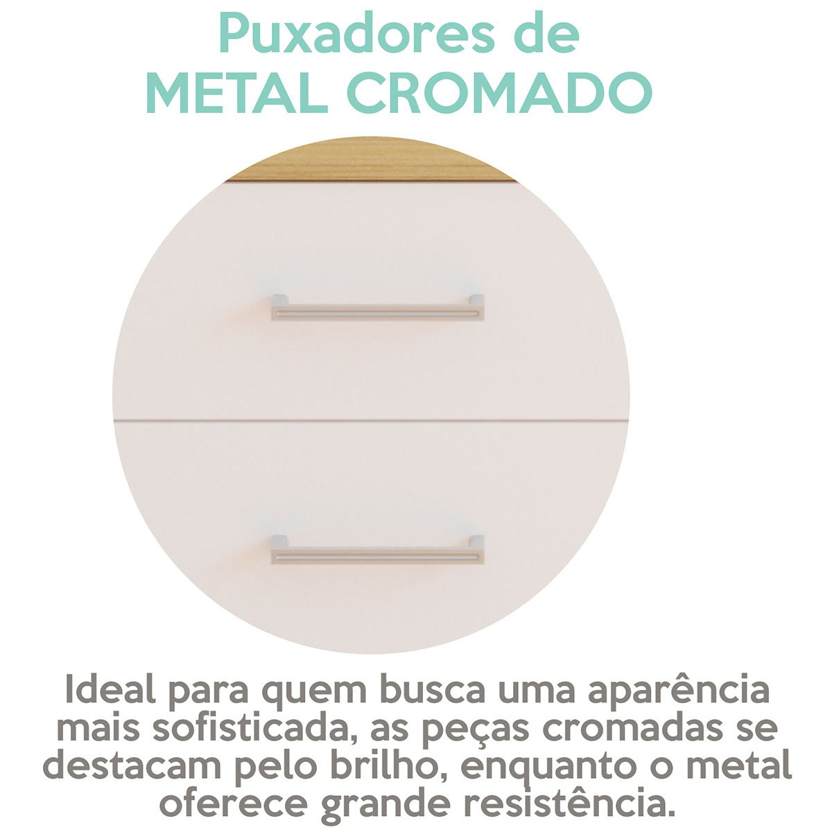 Gaveteiro para Escritório com 2 Gavetas e Nicho Loke Olmo/Branco