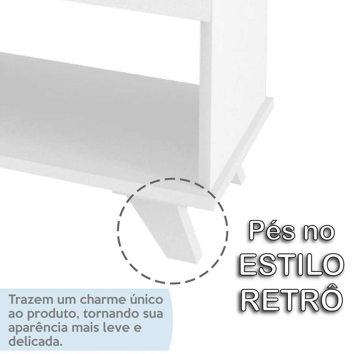 Mesa Escrivaninha 2 Gavetas com Nichos em L Golden Branco