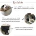 Mesa Escrivaninha 2 Gavetas com Nichos em L Golden Freijó/Grafito/Branco