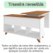 Mesa Escrivaninha 2 Gavetas com Nichos em L Golden Freijó/Grafito/Branco