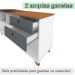 Mesa Escrivaninha 2 Gavetas com Nichos em L Golden Freijó/Grafito/Branco