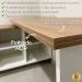 Mesa Escrivaninha 2 Gavetas com Nichos em L Golden Olmo/Branco