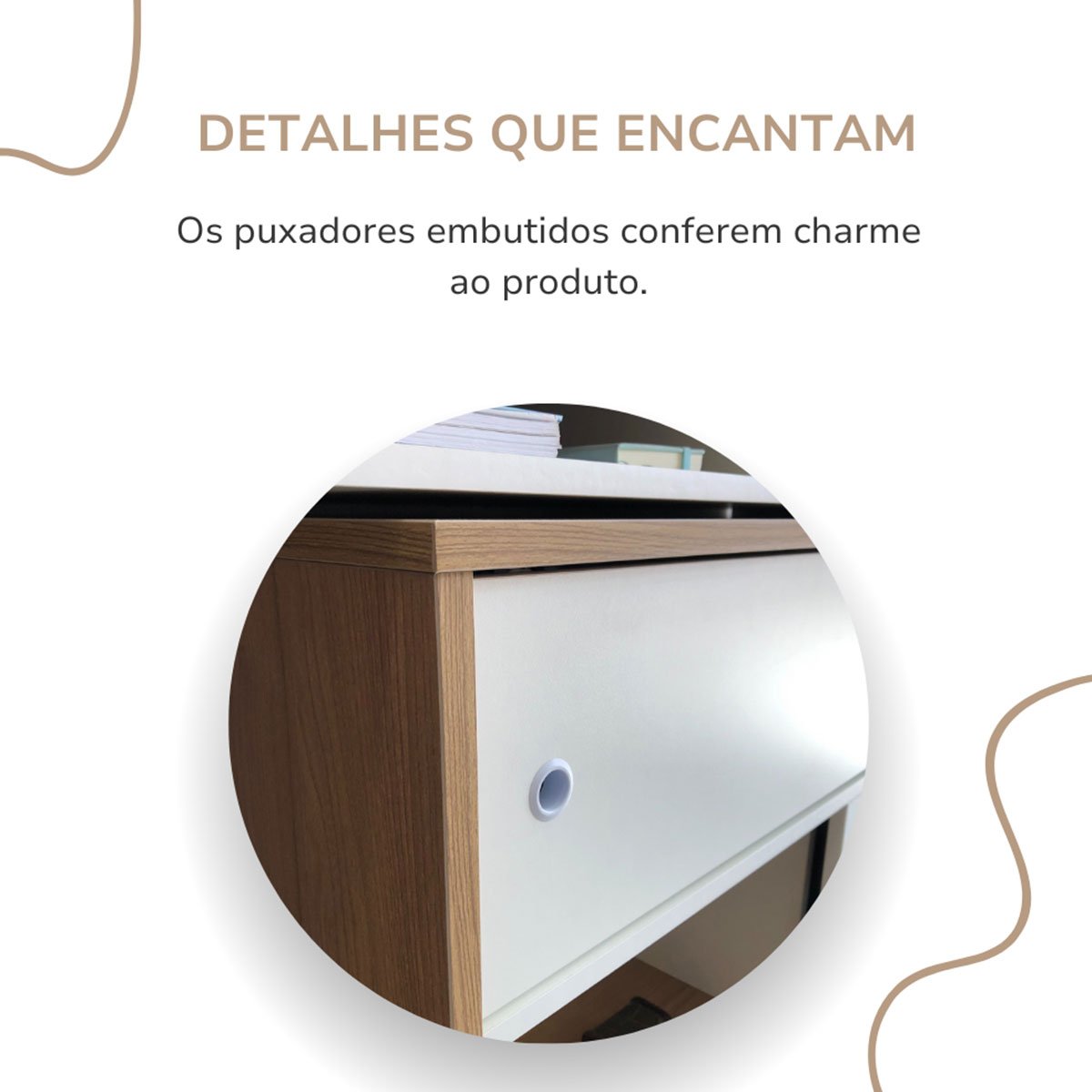 Mesa Escrivaninha 2 Portas de Correr em L Alex Olmo/Branco