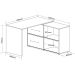 Mesa Escrivaninha em L com 2 Portas e 4 Nichos Marle Branco