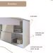 Mesa Escrivaninha em L com 2 Portas e 4 Nichos Marle Branco